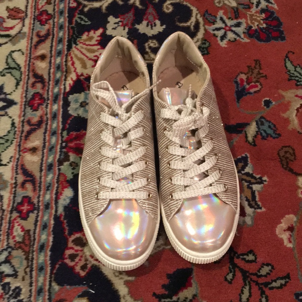 Gold & pink sparkly sneakers